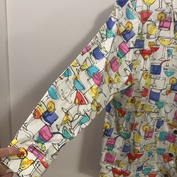 Vikki Vi button up jacket Drink theme (again!) Size 1X, May be new - Picture 3 of 8
